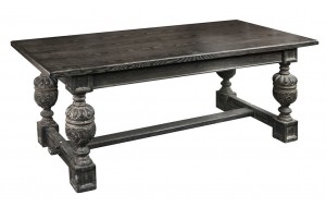 Retro τραπέζι σαλονιού από ξύλο ελάτου σε μαύρο χρώμα 120x70x49 εκ