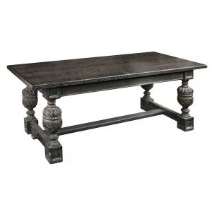 Retro τραπέζι σαλονιού από ξύλο ελάτου σε μαύρο χρώμα 120x70x49 εκ
