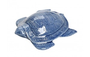 Κεραμικό διακοσμητικό χελωνάκι σε γαλάζιο χρώμα σετ των τεσσάρων τεμαχίων 18x15x6 εκ