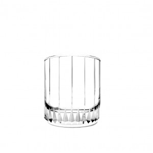 Leia Whiskey ποτήρι σκαλιστό διάφανο από γυαλί σετ τριών τεμαχίων 7.5x8 εκ