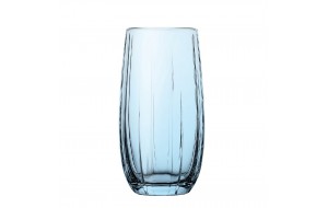 Linka γαλάζιο ποτήρι νερού γυάλινο σετ έξι τεμαχίων 5x15 εκ