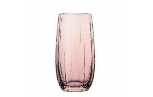 Linka ροζ γυάλινο ποτήρι νερού ή ποτού σετ έξι τεμαχίων 5x15 εκ