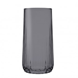 Nova Smoke ποτήρι νερού ή ποτού γυάλινο γκρι σετ τριών τεμαχίων 6x13.7 εκ