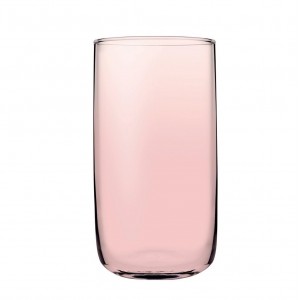 Iconic γυάλινο ποτήρι νερού σε ροζ χρώμα σετ των έξι τεμαχίων 7x13 εκ