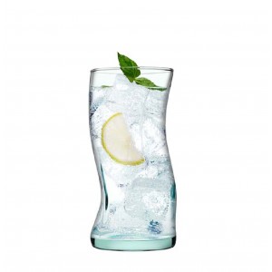 Amorf ποτήρια νερού ή ποτού από ανακυκλωμένο γυαλί σετ των τεσσάρων 7x15 εκ