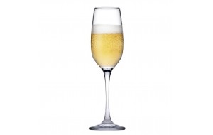 Amber γυάλινο ποτήρι σαμπάνιας διάφανο κολωνάτο σετ έξι τεμαχίων 6.6x22.85 εκ