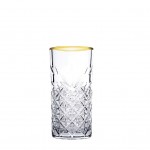 Golden Touch Timeless ποτήρι σκαλιστό ψηλό νερού ή ποτού σετ τεσσάρων τεμαχίων 6.75x14.3 εκ