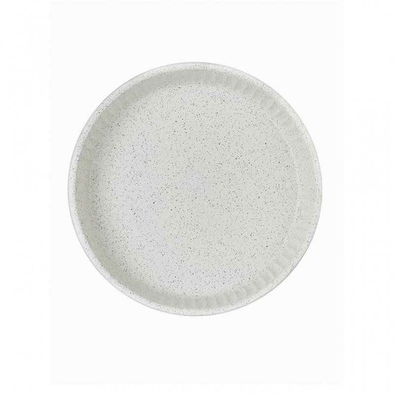 Borcam αντικολλητική στρογγυλή πιατέλα λευκή από γυαλί 25.6x22x6 εκ