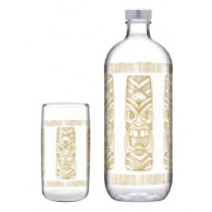 Tiki party διάφανα σετ πέντε μπουκάλια με είκοσι ποτήρια νερού 25 εκ