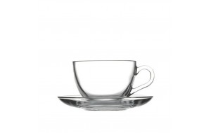 Basic διάφανη κούπα γυάλινη Cappuccino σετ έξι τεμαχίων 13.7x6.5 εκ