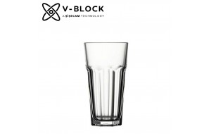 Casablanca γυάλινο ποτήρι διάφανο ποτού ή κρύου καφέ με αντιβακτηριακές ιδιότητες σετ έξι τεμαχίων 8x14.8 εκ