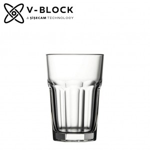 V-Block Casablanca γυάλινο ποτήρι διάφανο νερού 8.3x12.2 εκ
