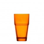 Impilable γυάλινα ποτήρια νερού ή χυμού σε πορτοκαλί χρώμα σετ των έξι τεμαχίων 8x14 εκ