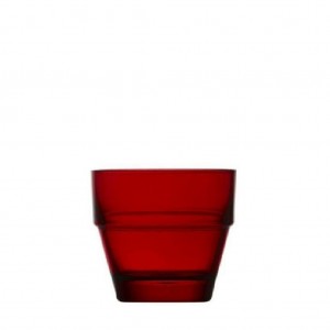 Impilable γυάλινα ποτήρια κρασιού σε κόκκινο χρώμα σετ των έξι τεμαχίων 9x8 εκ