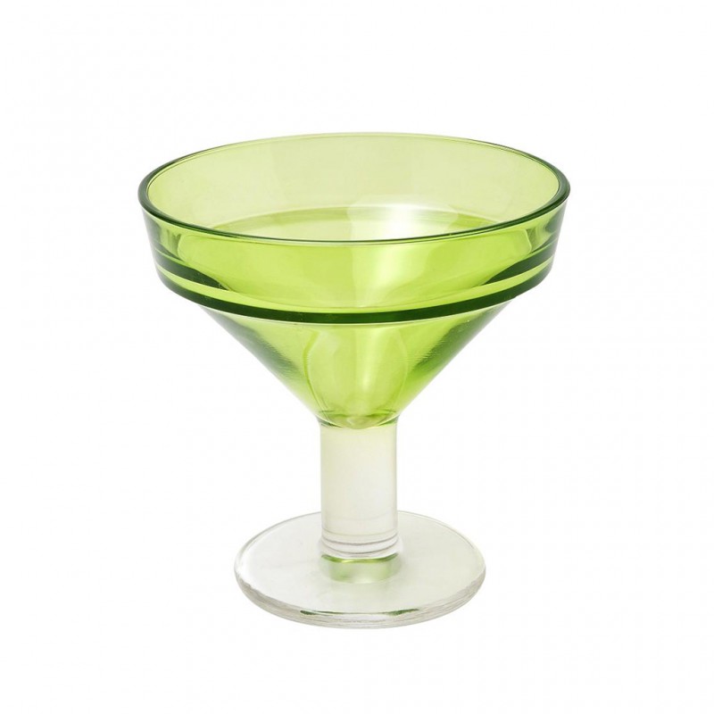 Impilable γυάλινα μπωλ παγωτού σε πράσινο χρώμα σετ των έξι τεμαχίων 13 εκ