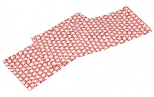 Βαμβακερό τραπεζομάντηλο σε λευκό και κόκκινο χρώμα 180x140 εκ