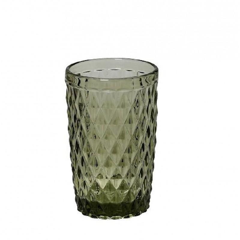 Ποτήρι σωλήνας Tristar γυάλινο σε πράσινο χρώμα σετ των έξι τεμαχίων 8x13 εκ