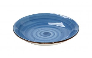 Terra Blue πιάτο βαθύ φαγητού με μπλε νερά σετ των έξι 24 εκ