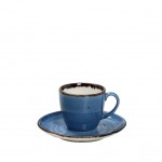 Terra Blue φλυτζανάκι και πιατάκι για espresso σετ των έξι τεμαχίων 90 ml 12x6 εκ