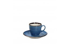 Terra Blue φλιτζανάκι και πιατάκι για espresso σετ των έξι τεμαχίων 90 ml