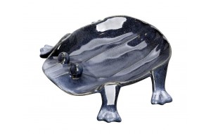 Κεραμικό πιάτο βάτραχος σε μπλε χρώμα 23x20x5 εκ