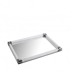 Δίσκος κρυστάλλινος καθρέπτης με στρας 35x25 εκ
