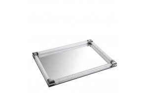 Κρυστάλλινος δίσκος καθρέπτης με στρας 40x30 εκ