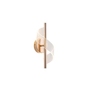 Επιτοίχια ακρυλική LED απλίκα Arte Illumina Silk με κυματιστό σχέδιο σε χρυσό χρώμα 30x13 εκ