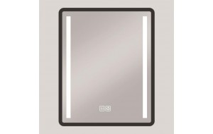 Καθρέπτης παραλληλόγραμμος touch με φωτισμό led μαύρος αλουμινίου 60x80 εκ