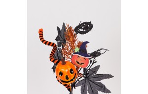 Διακοσμητικό κλαδί Halloween με κολοκύθα σετ έξι τεμαχίων 34 εκ