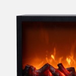 Διακοσμητικό μεταλλικό τζάκι με εφέ φλόγας σε μαύρη απόχρωση 41x10x25 εκ