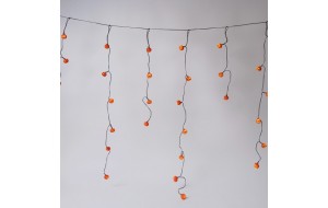 50 LED διακοσμητικά λαμπάκια Hallowen ασύμμετρη κουρτίνα με κολοκύθες σε θερμό λευκό φως IP20 με μαύρο καλώδιο 230 εκ