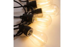 10 LED λαμπάκια γιρλάντα με S14 λάμπα επεκτεινόμενα IP44 με θερμό λευκό φως 500 εκ