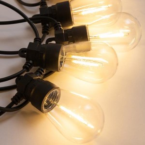 10 LED λαμπάκια γιρλάντα με S14 λάμπα επεκτεινόμενα IP44 με θερμό λευκό φως 500 εκ