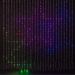 756 κουρτίνα smart mini led RGBW με έλεγχο προγράμματος μέσω εφαρμογής διάφανο καλώδιο πλακέ IP44 200x200 εκ