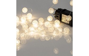100 mini led λαμπάκια διακοσμημένα με ακρυλικές μπαλίτσες ασημί χάλκινο καλώδιο soft φως IP44 5 μέτρα