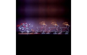 Φωτιζόμενο διακοσμητικό Άγιος Βασίλης και έλκηθρο με Led φωτοσωλήνα IP44 500x120 εκ