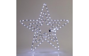 Αστέρι χριστουγεννιάτικο με led φωτοσωλήνα σε ψυχρό λευκό φως και πρόγραμμα IP44 60x60 εκ