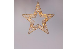 ΑΣΤΕΡΙ ΦΩΤΙΖΟΜΕΝΟ 35cm, 200 ΜΙΝΙ LED, 4,5V ΜΕΤΑΣΧΗΜΑΤΙΣΤΗ, ΜΠΡΟΝΖΕ ΜΕΤΑΛΛΙΚΟΣ ΣΚΕΛΕΤΟΣ, ΜΠΡΟΝΖΕ ΧΑΛΚΙΝΟ ΚΑΛΩΔΙΟ, 180 ΘΕΡΜΑ ΛΕΥΚΑ & 20 ΘΕΡΜΑ ΛΕΥΚΑ FLASH ΜΙΝΙ LED, ΠΡΟΕΚΤΑΣΗ ΠΑΡΟΧΗΣ 5m, IP44