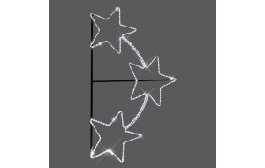 Επαγγελματικό σχέδιο για κολώνα από αλουμίνιο με τρία αστέρια και led φωτοσωλήνα με λευκό ψυχρό φως IP44  95x170 εκ