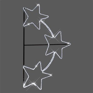 Επαγγελματικό σχέδιο για κολώνα από αλουμίνιο με τρία αστέρια και led φωτοσωλήνα με λευκό ψυχρό φως IP44  95x170 εκ