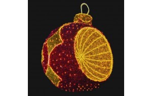 Επαγγελματικό σχέδιο 3d μπάλα χριστουγεννιάτικη με φωτοσωλήνα Led kai λαμπάκια led με θερμό λευκό φως IP65 250x160x170 εκ