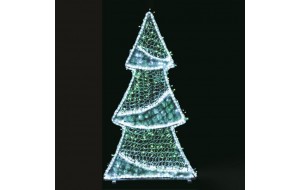 Επαγγελματικό σχέδιο δέντρο χριστουγεννιάτικο 3D με φωτοσωλήνα λευκή Led φωτοσωλήνα λευκό ψυχρό και λεμπάκια Led σε πράσινο και λευκό ψυχρό Ip65 80x20x150 εκ 
