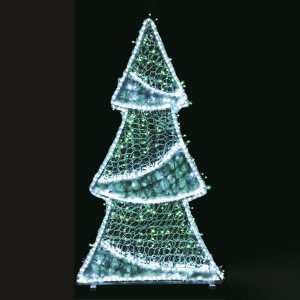 Επαγγελματικό σχέδιο δέντρο χριστουγεννιάτικο 3D με φωτοσωλήνα λευκή Led φωτοσωλήνα λευκό ψυχρό και λεμπάκια Led σε πράσινο και λευκό ψυχρό Ip65 80x20x150 εκ 