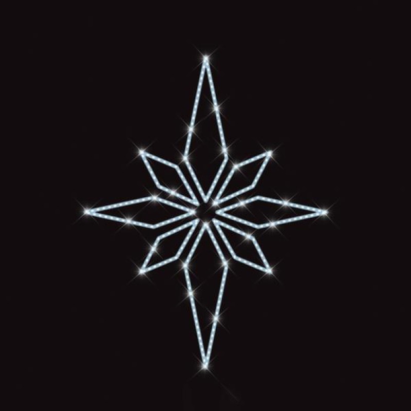 Επαγγελματικό σχέδιο επιστύλιο αστέρι της Βηθλεέμ με φωτοσωλήνα και λευκό ψυχρό φως Ip65 110x110 εκ
