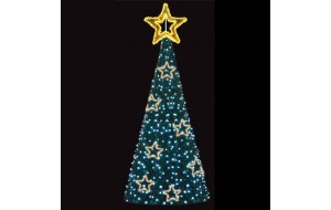 Επαγγελματικό σχέδιο Χριστουγεννιάτικο δέντρο 3D με φωτοσωλήνα led θερμό και κίτρινο φως και λαμπάκια led με ψυχρό λευκό φως Ip65 180 X500 εκ 