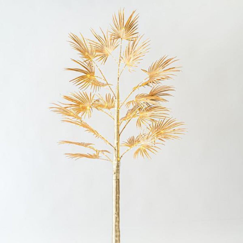 Χριστουγεννιάτικο διακοσμητικό κλαδί σε χρυσή απόχρωση με 140 ενσωματωμένα λαμπάκια σε θερμό λευκό φως IP44 180 εκ
