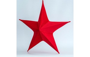 Βελούδινο διακοσμητικό αστέρι χριστουγεννιάτικο σε κόκκινο χρώμα 80 εκ