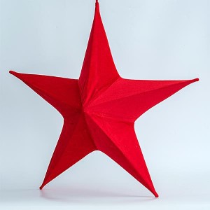 Βελούδινο διακοσμητικό αστέρι χριστουγεννιάτικο σε κόκκινο χρώμα 80 εκ