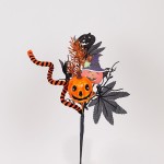 Διακοσμητικό κλαδί Halloween με κολοκύθα σετ έξι τεμαχίων 34 εκ